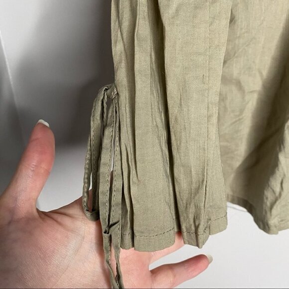 Seafolly Green Swimsuit Coverup Tie Front Shirt - Picture 3 of 9